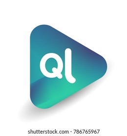 Letter QL logo in triangle shape and colorful background, letter combination logo design for business and company identity.
