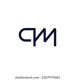 letter qm stripes simpel line logo vector  