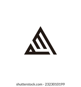 Letter Qm triangle geometric symbol simple logo vector