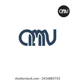 Diseño de logotipo de monograma QMN Carta