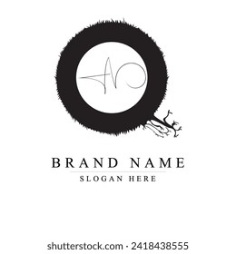 Letter QN handwritten logo vector design template, Letter QN on white background.