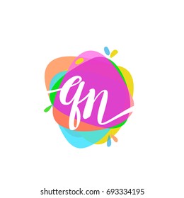 Letter Qn Logo Colorful Splash Background Stock Vector (Royalty Free ...