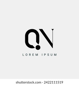 Letter QN and NQ monogram initial logo, geometric, modern, gradient, grid logo