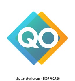 Letter QO logo with colorful geometric shape, letter combination logo design for creative industry, web, business and company.