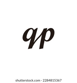 Letter qp connect geometric symbol simple logo vector