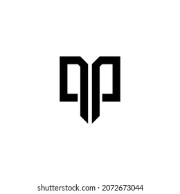 letter QP, PQ logo design vector
