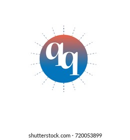 Letter qq with circle color element logo Design