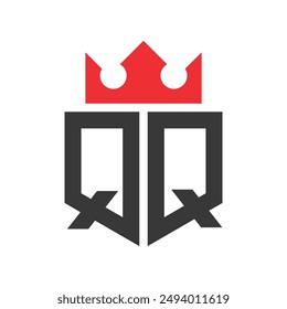 Letter QQ Crown Logo. Crown on Letter QQ Logo Design Template