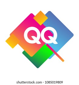 Letter QQ logo with colorful geometric shape, letter combination logo design for creative industry, web, business and company.
