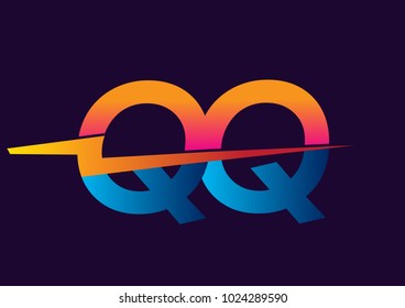 Letter QQ logo with Lightning icon, letter combination Power Energy Logo design for Creative Power ideas, web, business and company.