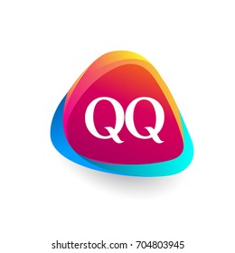 Letter QQ logo in triangle shape and colorful background, letter combination logo design for company identity.