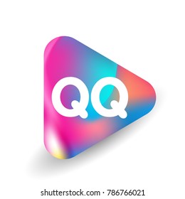 Letter QQ logo in triangle shape and colorful background, letter combination logo design for business and company identity.
