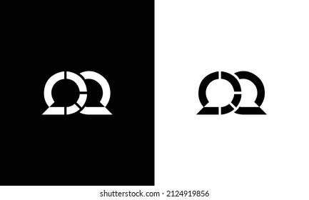 Letter QQ monogram logo, Initial letter QQ line art logo