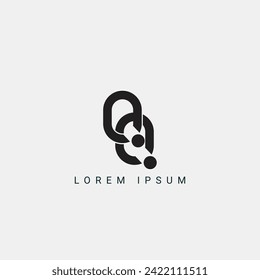 Letter QQ and Q monogram initial logo, geometric, modern, gradient, grid logo