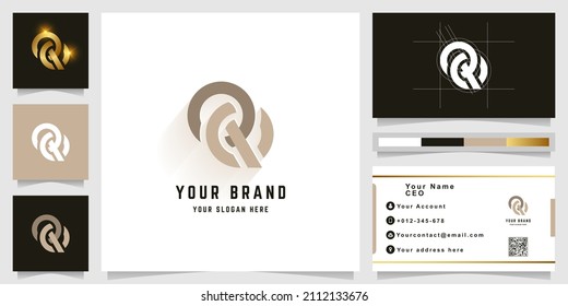 Letter QQ or RQ monogram logo with business card design