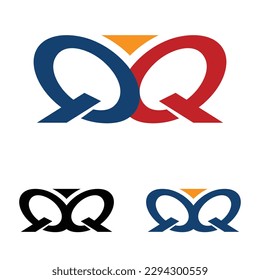 letter QQ twin logo template