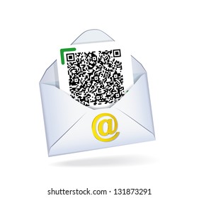 Letter with QR code in the letterbox.