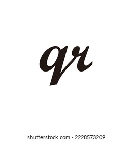 Letter qr connect geometric symbol simple logo vector