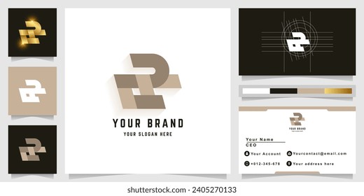 Letter QR or eR monogram logo with business card design