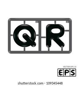 Letter qr model-kit alphabet vector