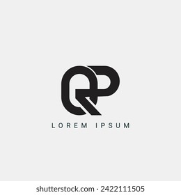 Letra QR y logotipo inicial del monograma de solicitud de cambio de calidad, geométrico, moderno, degradado, logotipo de cuadrícula