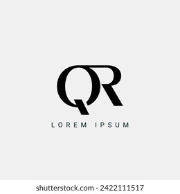 Letra QR y logotipo inicial del monograma de solicitud de cambio de calidad, geométrico, moderno, degradado, logotipo de cuadrícula