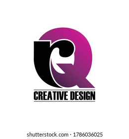 Letter qr simple logo design vector