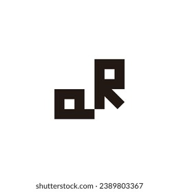 Letter QR square geometric symbol simple logo vector