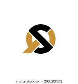 Letter QS circle logo design vector
