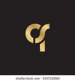 Letter qs linked lowercase logo design template elements. Gold letter Isolated on black  background. Suitable for business, consulting group company.