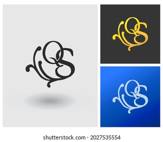 Letter QS logo monogram for modern company or salon logo idea vector template