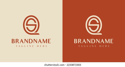 Letra QS o logotipo de ovario SQ, adecuado para cualquier negocio con iniciales QS o SQ.