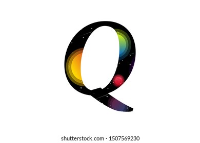 letter Q,Space character for science,alphabet Space