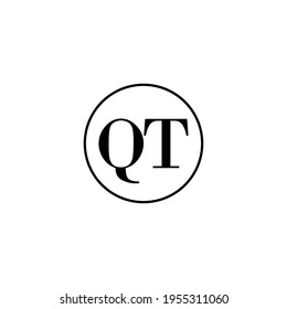 Letra QT diseño inicial de logotipo en monograma, boda, moda, maquillaje plantilla de logotipo