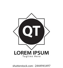 Buchstabe QT-Logo. QT. QT Logo Design Vektorillustration für Kreativunternehmen, Unternehmen, Industrie

