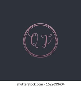 Letter QT logo template. Creative fashion logo design, couple letter , beauty icon. Initial handwriting or handwritten logo for identity. Logo with hand drawn style. wedding concept -vector
