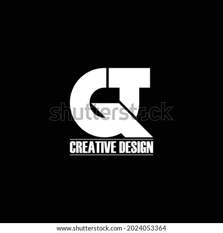 Letter QT simple logo design vector