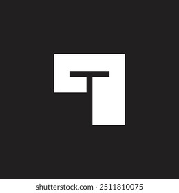 letter qt simple negative sapce logo vector 