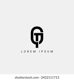 Letra QT y logotipo inicial de monograma TQ, geométrico, moderno, degradado, logotipo de cuadrícula