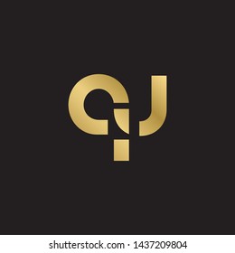 Letter qu linked lowercase logo design template elements. Gold letter Isolated on black  background. Suitable for business, consulting group company.