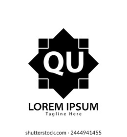 logo de la letra QU. QU. Ilustración vectorial de diseño de logotipo QU para empresa creativa, negocio, industria
