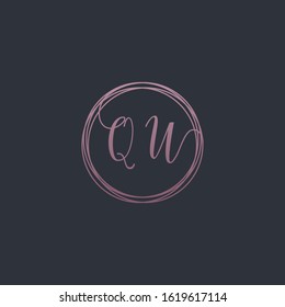 Letter QU logo template. Creative fashion logo design, couple letter , beauty icon. Initial handwriting or handwritten logo for identity. Logo with hand drawn style. wedding concept -vector