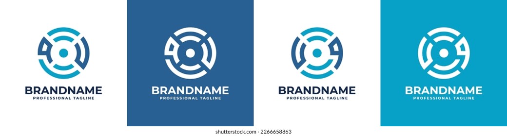 Letter QU or UQ Global Technology Monogram Logo, suitable for any business with QU or UQ initials.