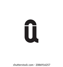 
letter QU UQ Q U simple symbol logo vector