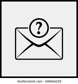Letter with question mark line icon.