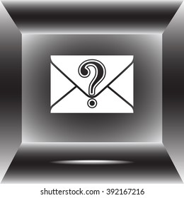 Letter with question mark sign icon, vector illustration. Flat design style