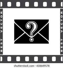 Letter with question mark sign icon, vector illustration. Flat design style