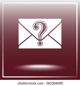 Letter with question mark sign icon, vector illustration. Flat design style