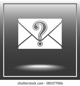 Letter with question mark sign icon, vector illustration. Flat design style