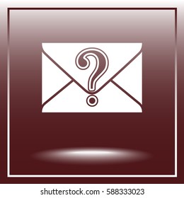 Letter with question mark sign icon, vector illustration. Flat design style